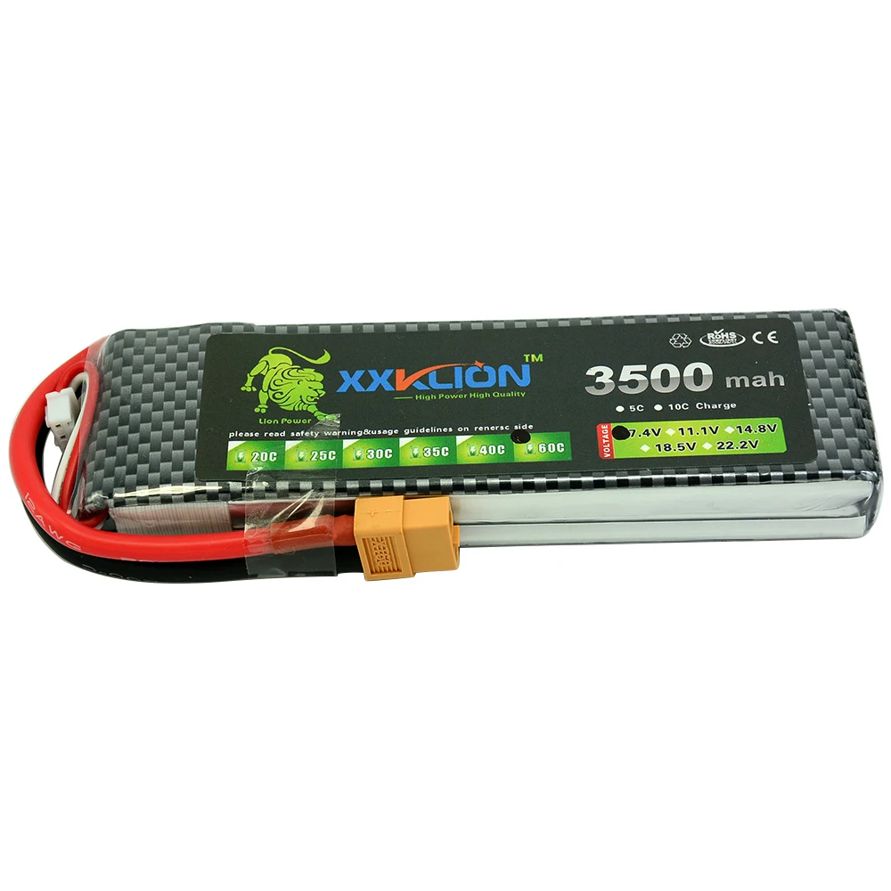 2pcs Lipo Battery 2S 7.4v 3500mAh 25C 30C 35C 40C 60C RC boat Aircraft Helicopter Car Boat Drones Quadcopter Li-Polymer Batteria | Игрушки и