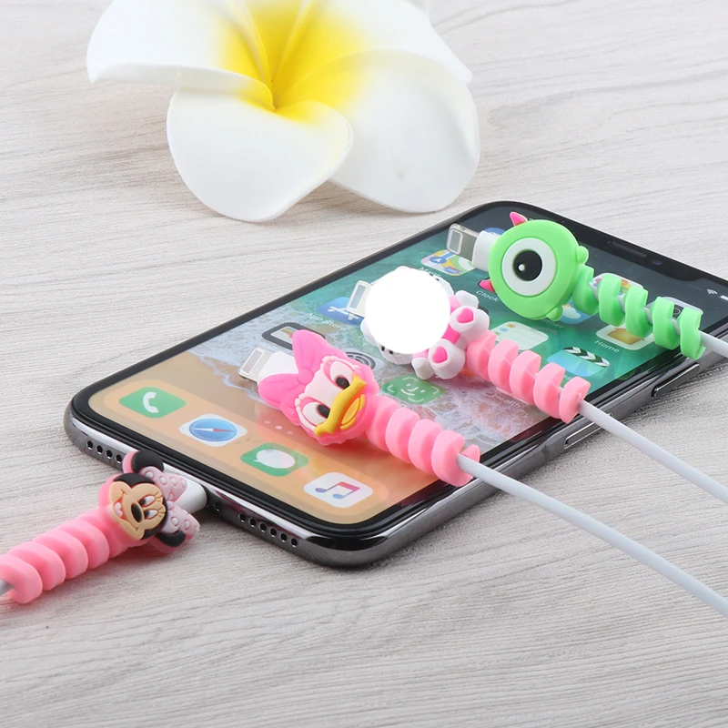 2 шт. защита для кабеля с мультипликационным принтом спиральная трубка намотка