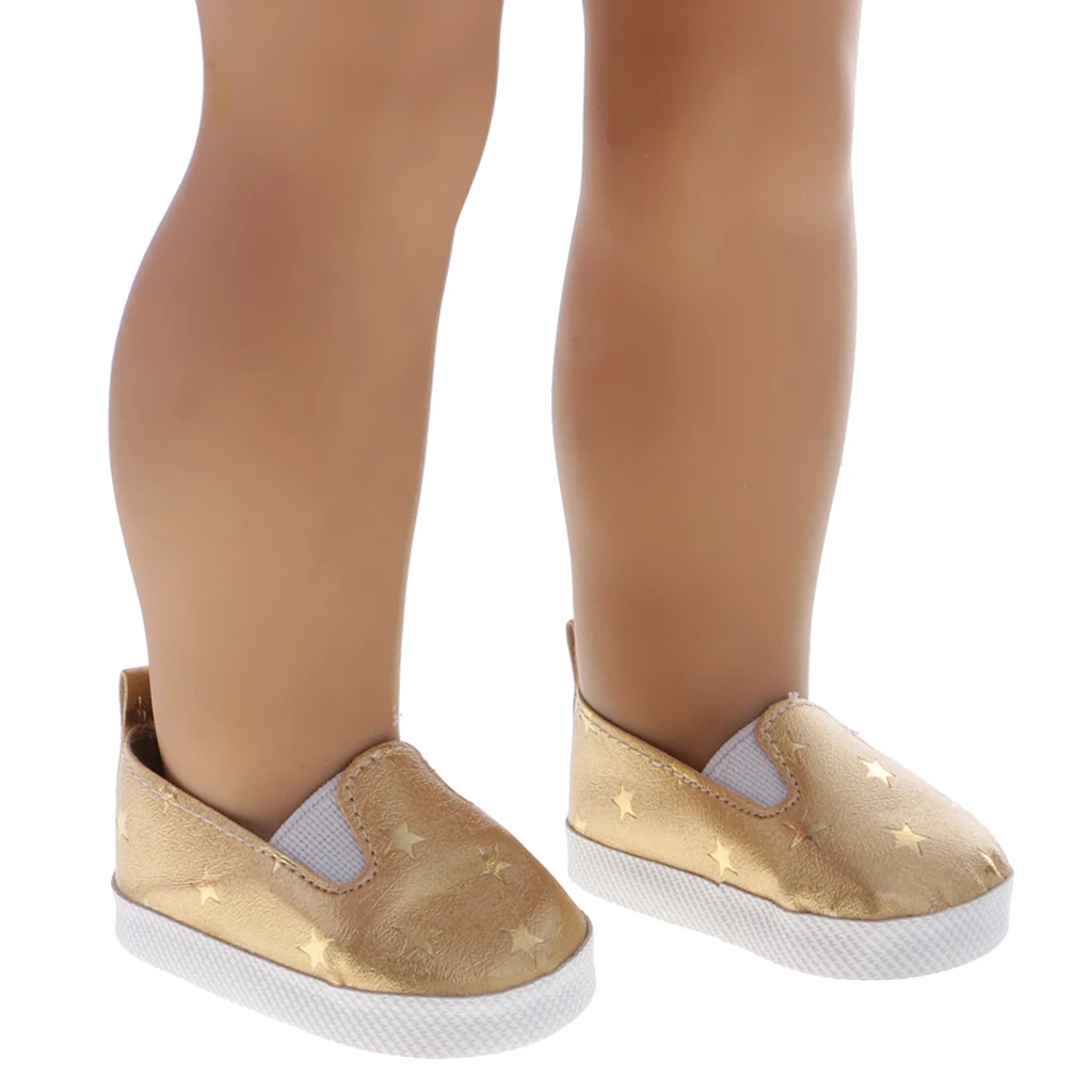 

Куклы из ПУ кожи 18 дюймов, модная повседневная удобная обувь без застежек с пятиконечной звездой для кукольных аксессуаров