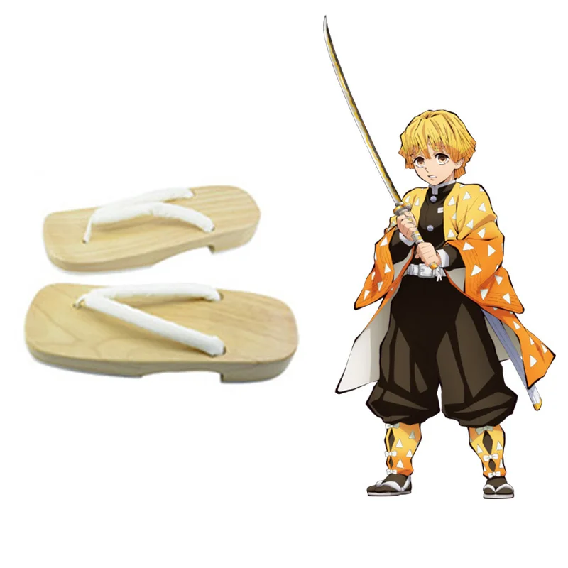 Agatsuma Zenitsu Cosroad Kamado Nezuko/Обувь для костюмированной вечеринки; Demon Slayer Kimetsu no Yaiba Geta Agatsuma Zenitsu Tomioka Giyuu; японские гэта - Color: Agatsuma Zenitsu