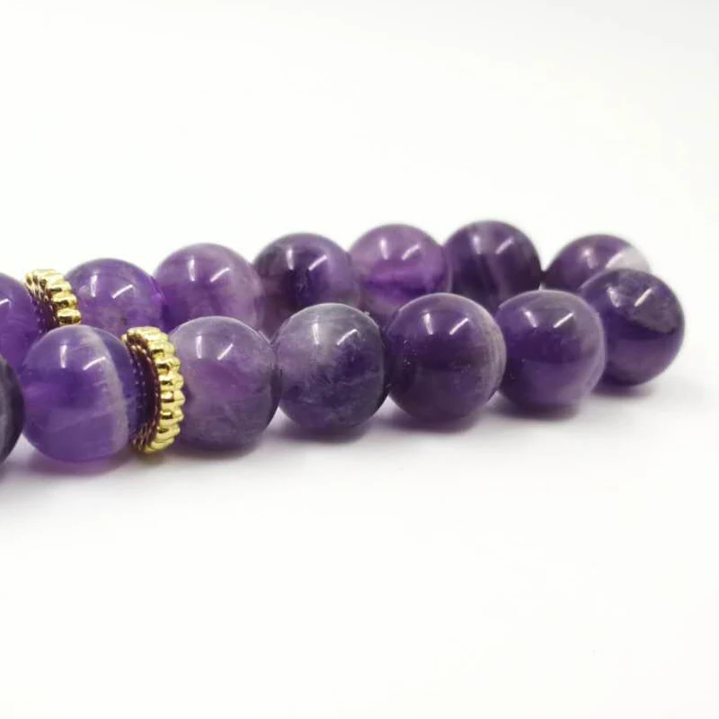 Натуральные аметисты Tasbih стиль ислам браслеты для женщин золотые турецкие кисточкой Четки мусульманские Роскошные дамские украшение четки подарок