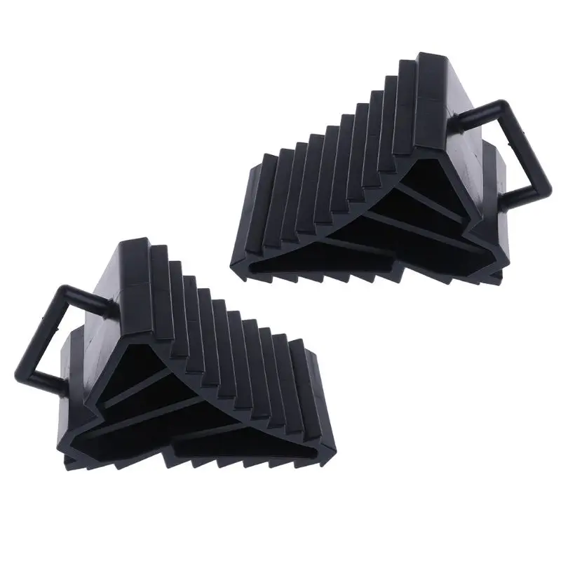 2 Pcs Antislip Vehicle Car Truck Wheel Tire Chock Stop Block Black M77 | Автомобили и мотоциклы