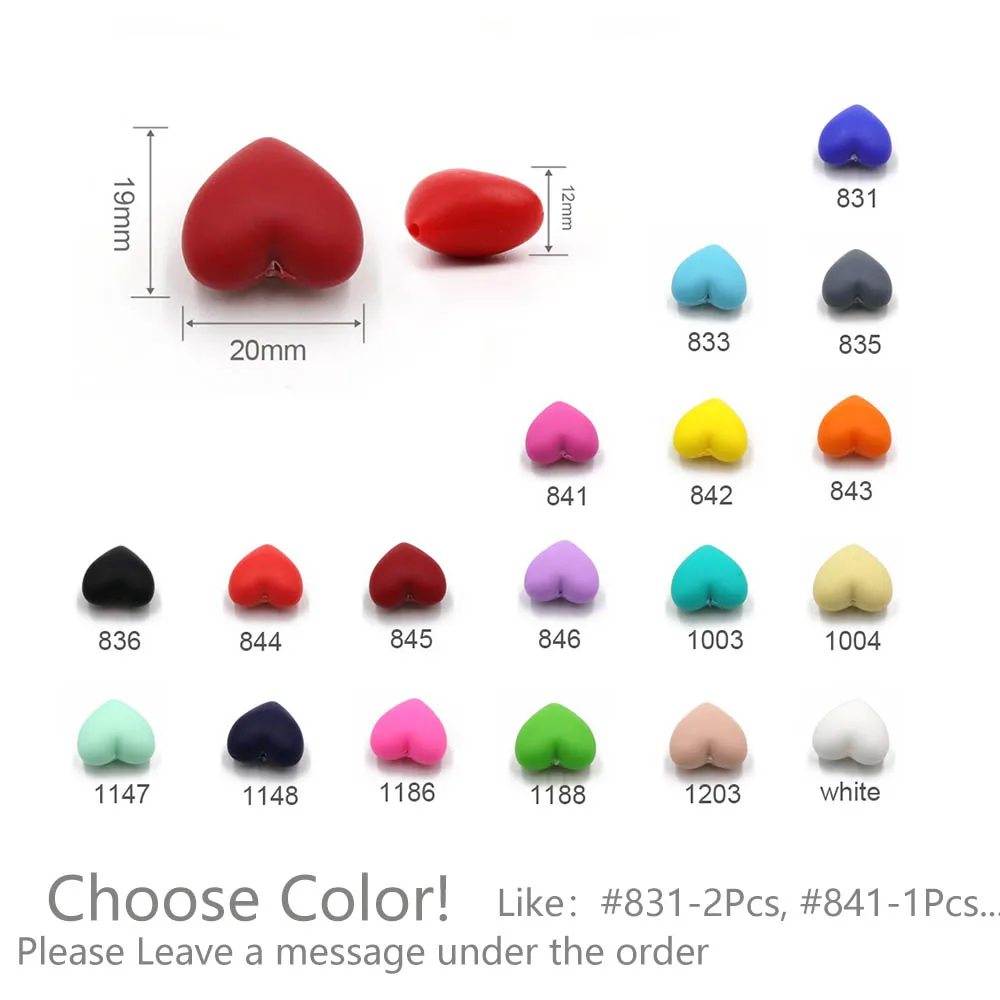 YFT1019-Heart Beads TYRY. HU 300 шт деревянные силиконовые бусины для детского Прорезывания Зубов Ожерелье DIY медсестры подарок продукты пищевого качества силиконовые бусины для прорезывания зубов - Цвет: YFT1019-Heart Beads