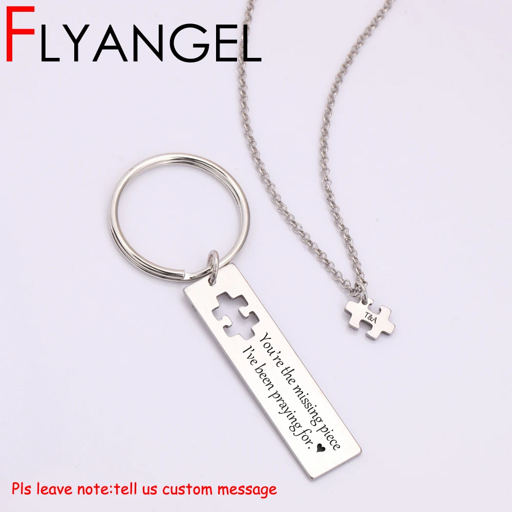 FLYANGEL модное ожерелье брелок ювелирные изделия 1 комплект пользовательское имя инициалы головоломки аксессуары для изготовления украшений влюбленные пары подарки