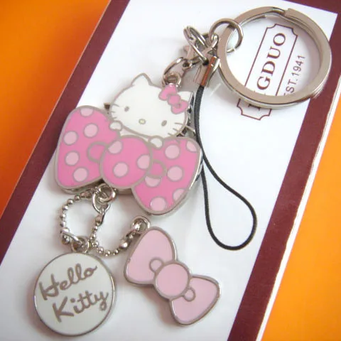 Hello kitty, брелок для ключей, брелок для ключей с кошкой, милый брелок для ключей portachiavi chaviro llaveros mujer, Сумка с шармом