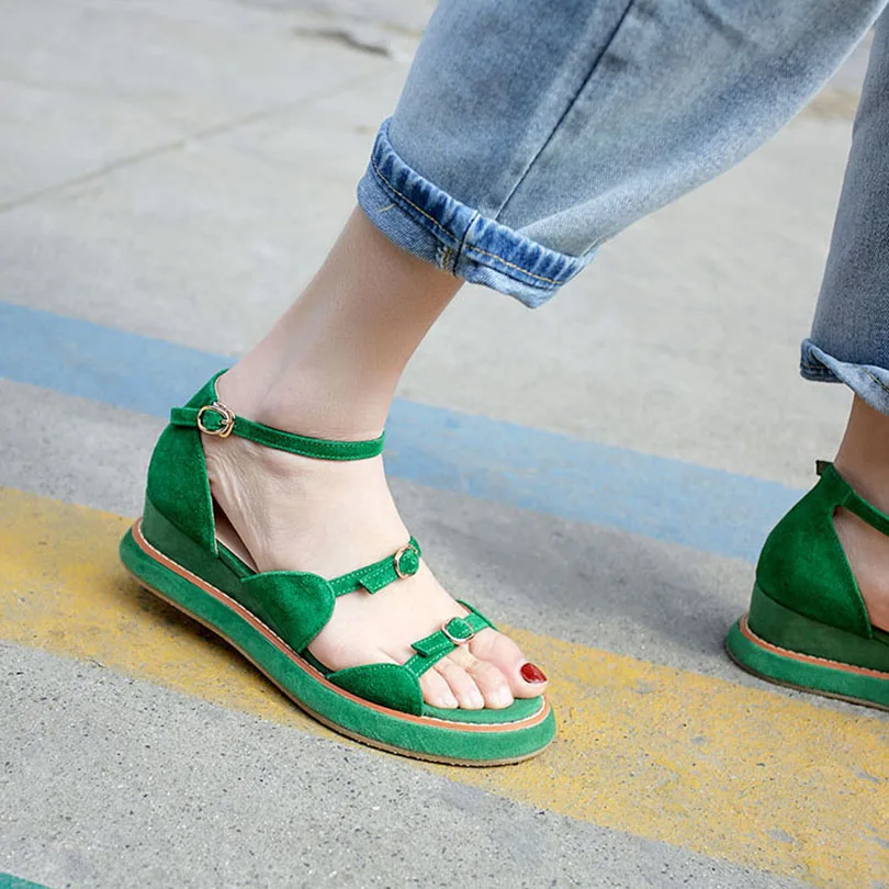 Обувь женские босоножки туфли на танкетке с ремешком щиколотке повседневные