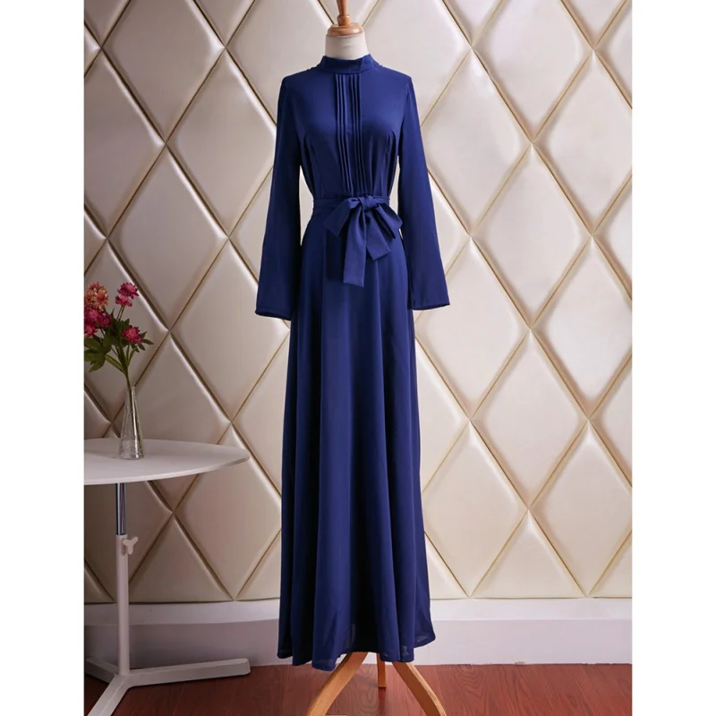 Fashion Women's Slim Long Sleeve Pleated Dress Cocktail Party Full Length Lady Dresses | Женская одежда
