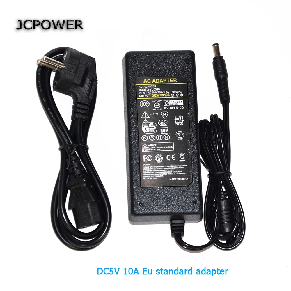 Адаптер питания JCpower 220 В переменного тока в 5 постоянного 10 А 50 Вт светодиодный