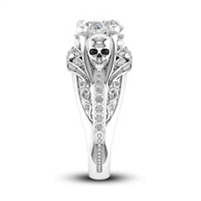 YWOSPX Ghost evil Skull skeleton Hand CZ Ring European and American romantic style women Rings new skull men's jewelry Y-40 | Украшения
