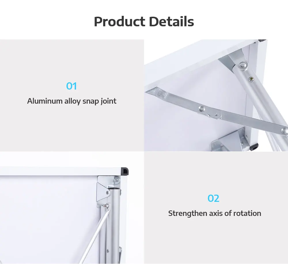 Original Aluminum Folding Camping Table Laptop Bed Desk Adjustable Outdoor Tables BBQ Portable Lightweight Simple Rain-Proof