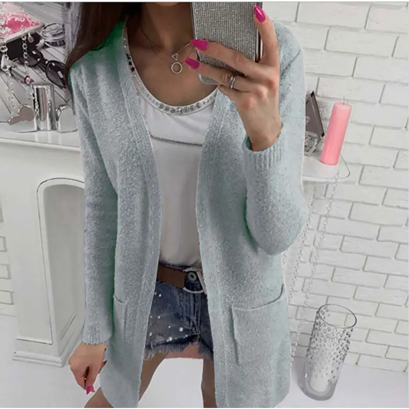 2018 Autumn Winter Thicken Knitted Sweater Long Sleeve Cadigan Women Loose Soft Cardigan Warm Womens Female Pull Femme |