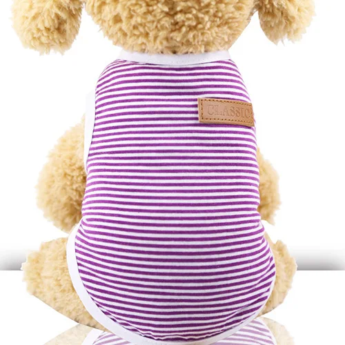 Purple DRESSPET Одежда для собак и кошек летняя дышащая хлопковая футболка для маленьких и средних собак жилет XS-XXL чихуахуа - Цвет: Purple