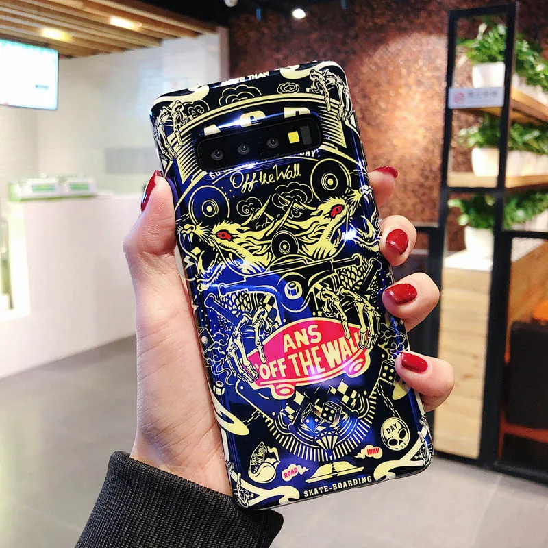 YHBBCASES Blu-Ray чехлы с мультяшными буквами для samsung Galaxy S10 S8 S9 Plus классный чехол для телефона с граффити для samsung Note10 Plus 8 9 - Цвет: Style A