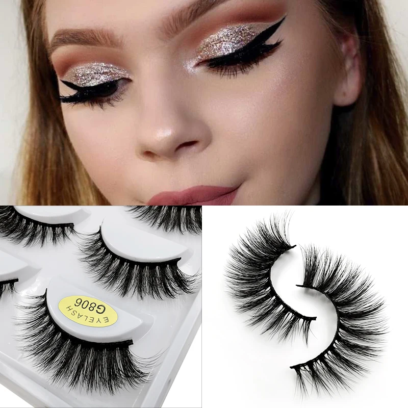 5 пар Натуральные Искусственные зернистые длинные ресницы для макияжа 3d норковые