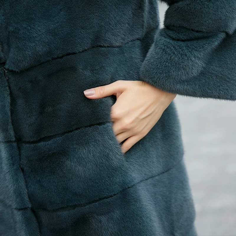 Женское Норковое Пальто с меховым капюшоном M. Y. FANSTY зимнее пальто из