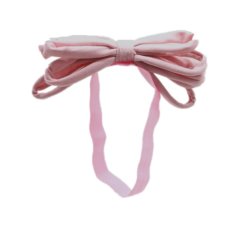 pink bow 2020A Новая мода весна и лето атласный помпон детская группа детская эластичная лента для головы размер 12-15 дюймов - Цвет: pink bow