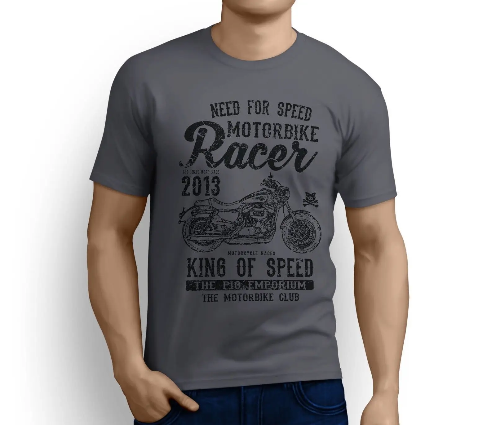 

2019 Fashion King of Speed American Motorbike 1200 Custom Inspired Motorcycle Art T-shirt Print T-Shirt Men Harajuku