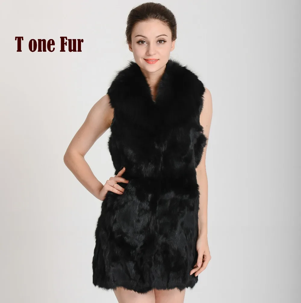 Новый роскошный жилет с воротником из натурального Лисьего меха женский модный