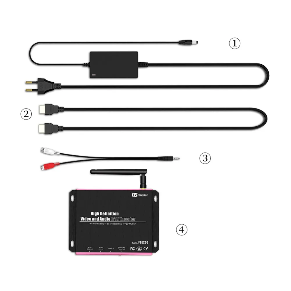 Fmuser HDMI видео кодировщик H.264 H.265 Wifi RTMP прямой трансляции IPTV с HLS HTTP RTSP UDP|Теле- и