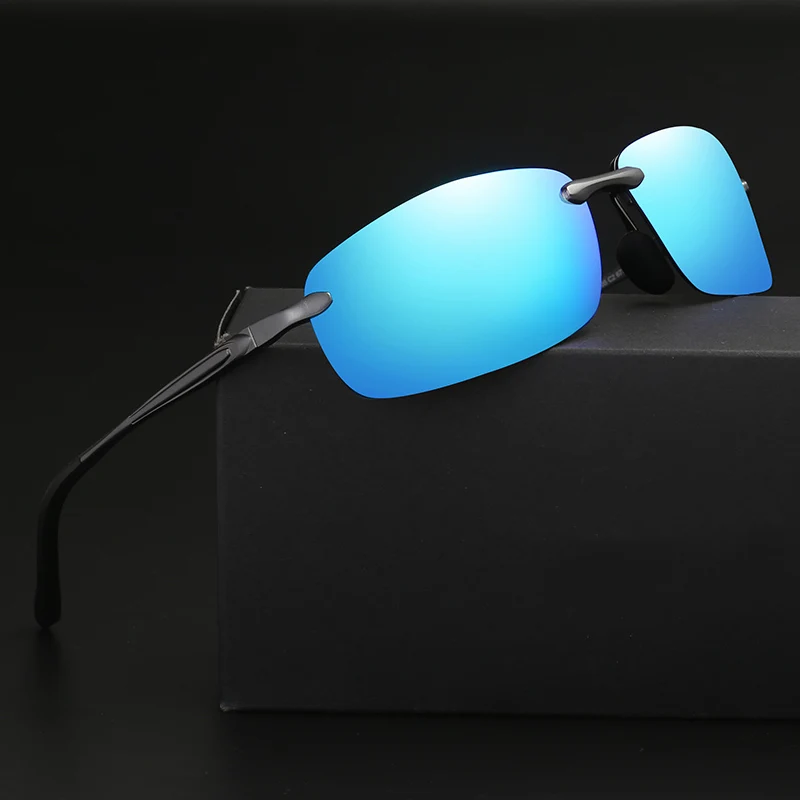 

2018 Aluminum Magnesium Polarized Mens Rimless Sunglasses Designer Sun Glasses Driving Goggle For Men Oculos De Sol Male Shades