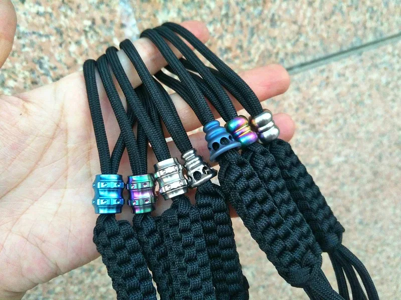 Титановый сплав DIY кулон шарик для Паракорда браслет с ножом аксессуары для шнуров EDC Открытый Дорожный инструмент