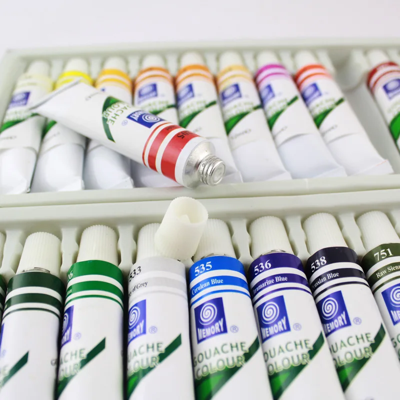 12 Colors Marie's Gouache Paint 5ML Set DIY Watercolor Paintcolor Glass Wall Stone Art Painting Drawing Tools Watercolors|gouache paint|watercolor