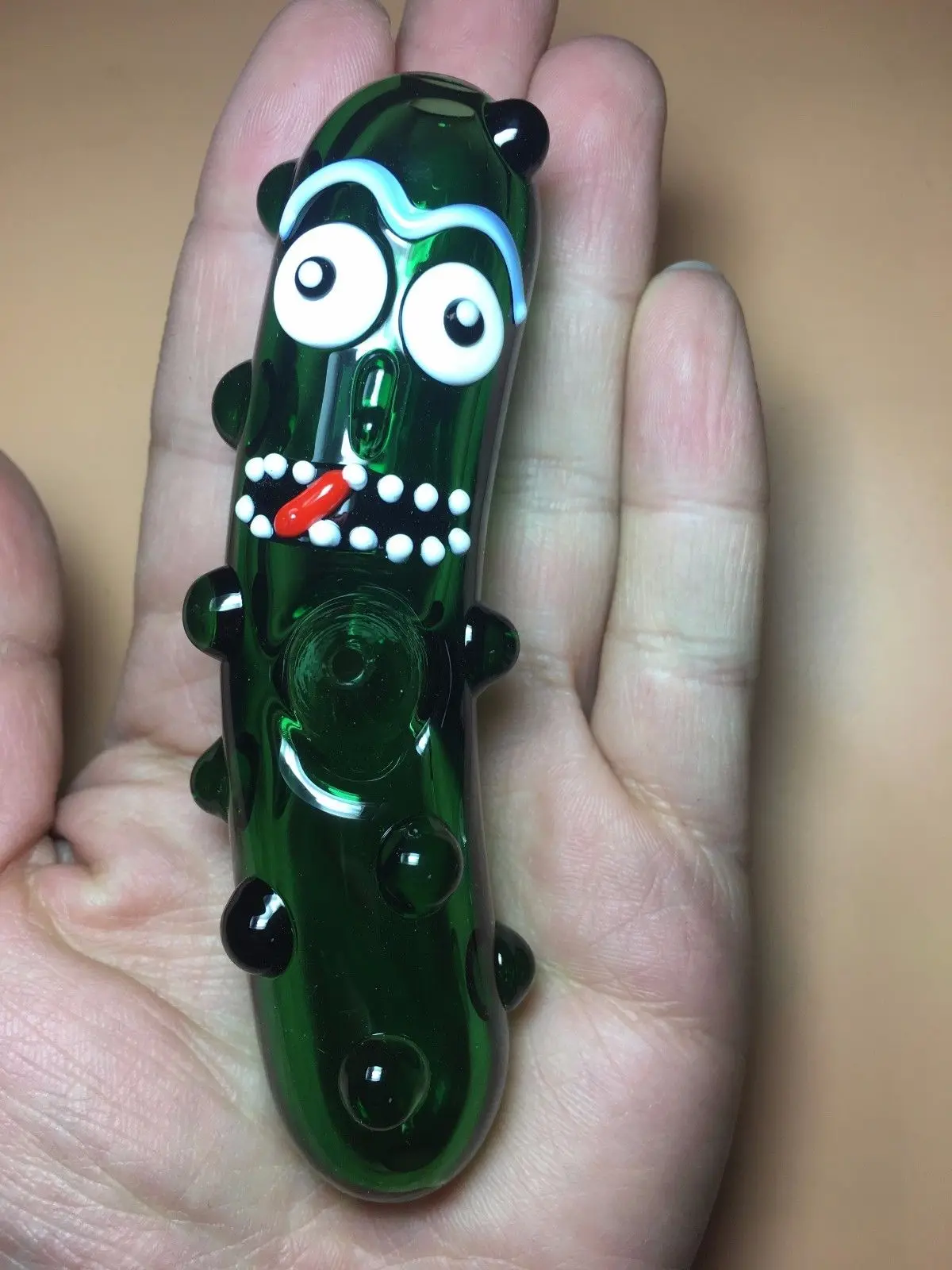 Funny Pickle Rick Glass Pipe glass Bong Smoking Pipes bowl hookah |