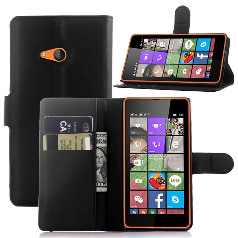 Роскошный кожаный чехол-книжка для Nokia microsoft Lumia 540, две sim-карты, RM-1141, 5 дюймов, задняя крышка, чехол-кошелек, чехол+ карта+ подставка