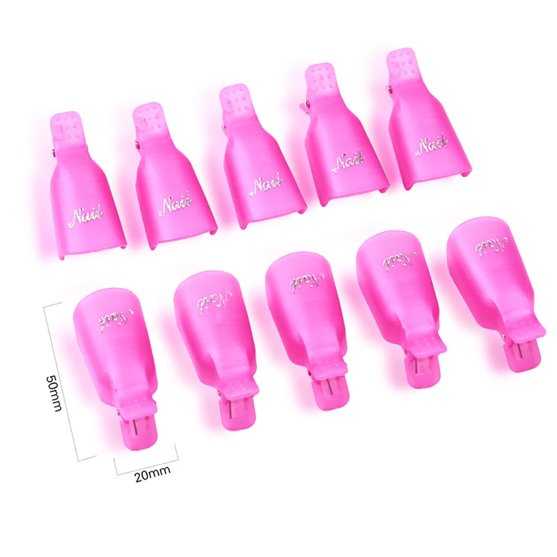 ROHWXY 10 шт. Soaker cap зажим для ногтей Гель-лак для снятия ногтей Soaker UV обезжириватель инструмент для снятия лака Пластиковые зажимы замочить колпачок