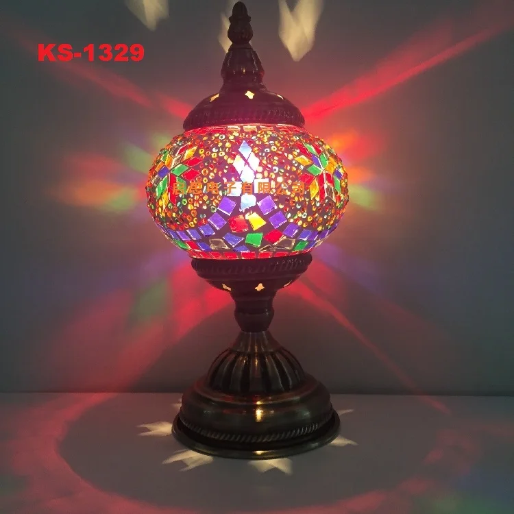Турецкая мозаичная настольная лампа в стиле АР деко стекло ручной работы