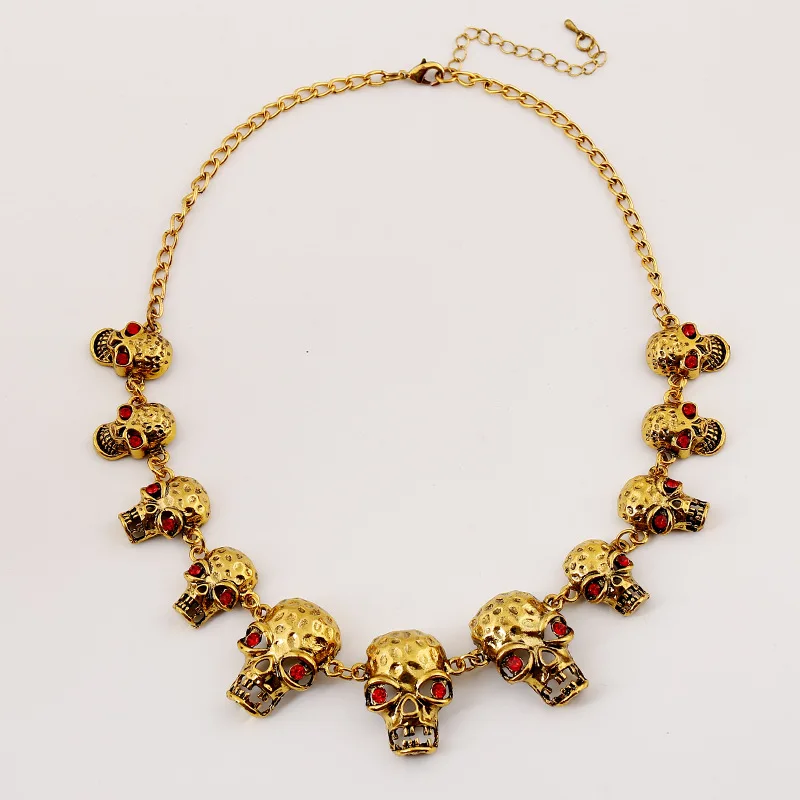 Ожерелье с подвеской в виде скелета LZHLQ готическом стиле винтажные металлические