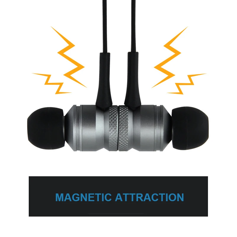 Chekenow Magnetic Attraction Bluetooth Earphone Wireless In-Ear Stereo Earphones For Sport Mobile Phone | Электроника
