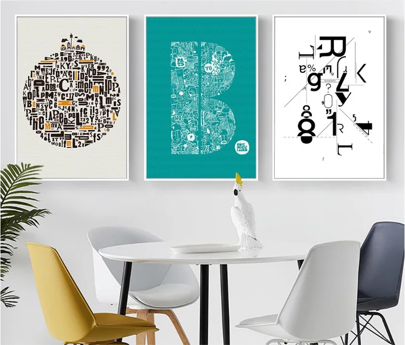 Скандинавские простые абстрактные 3 шт. декоративные картины настенная