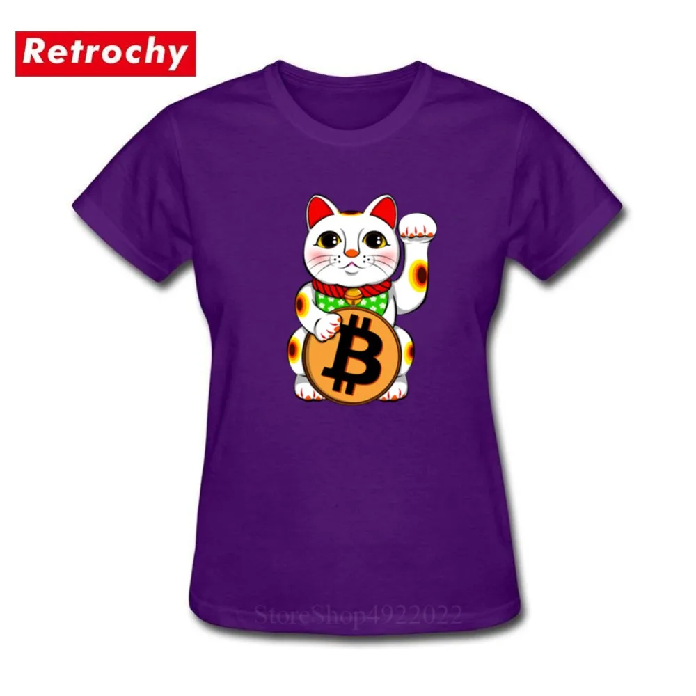 Новая мода футболка Биткоин Графический Симпатичные Lucky Cat манэки нэко \ футболки
