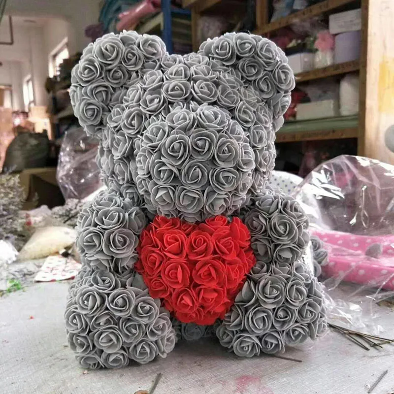 15/20 см форма из пенопласта с розовым медведем искусственные цветочные головки