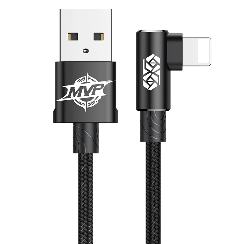 Black Baseus USB кабель для iPhone XR Xs Max 7 8 6 6s Plus 2A нейлоновый прочный телефонный кабель для iPhone 7 XR USB кабель для передачи данных Быстрая зарядка - Цвет: Black