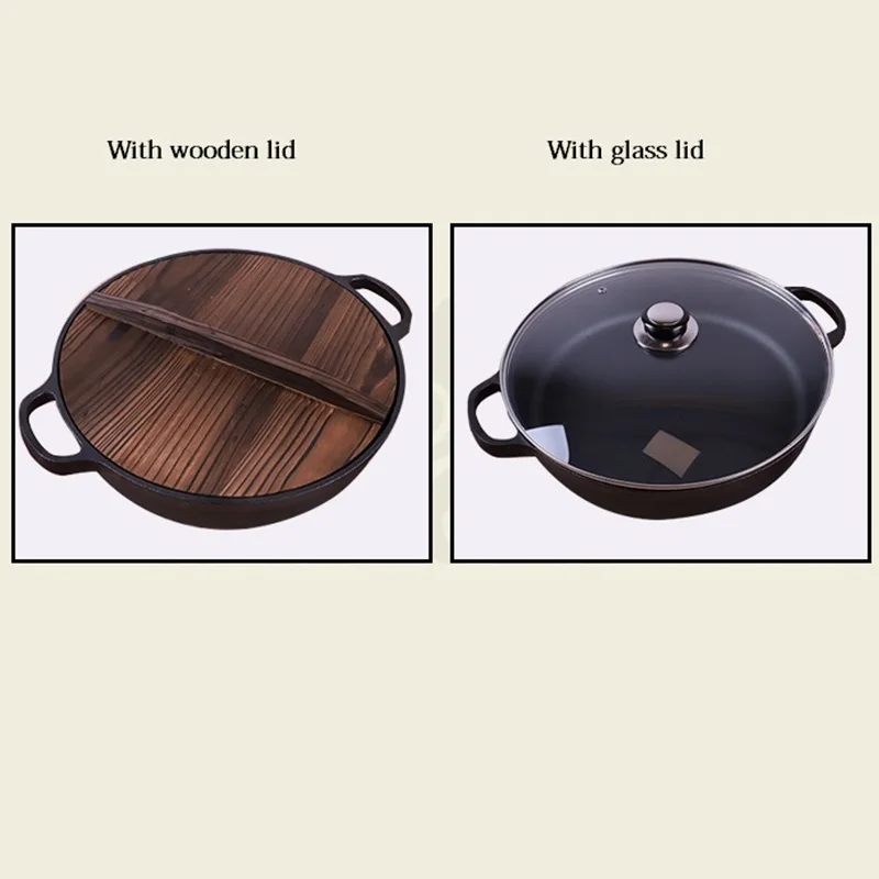 Многоцелевой чугун паэлья Пан кастрюля с антипригарным покрытием для Барбекю