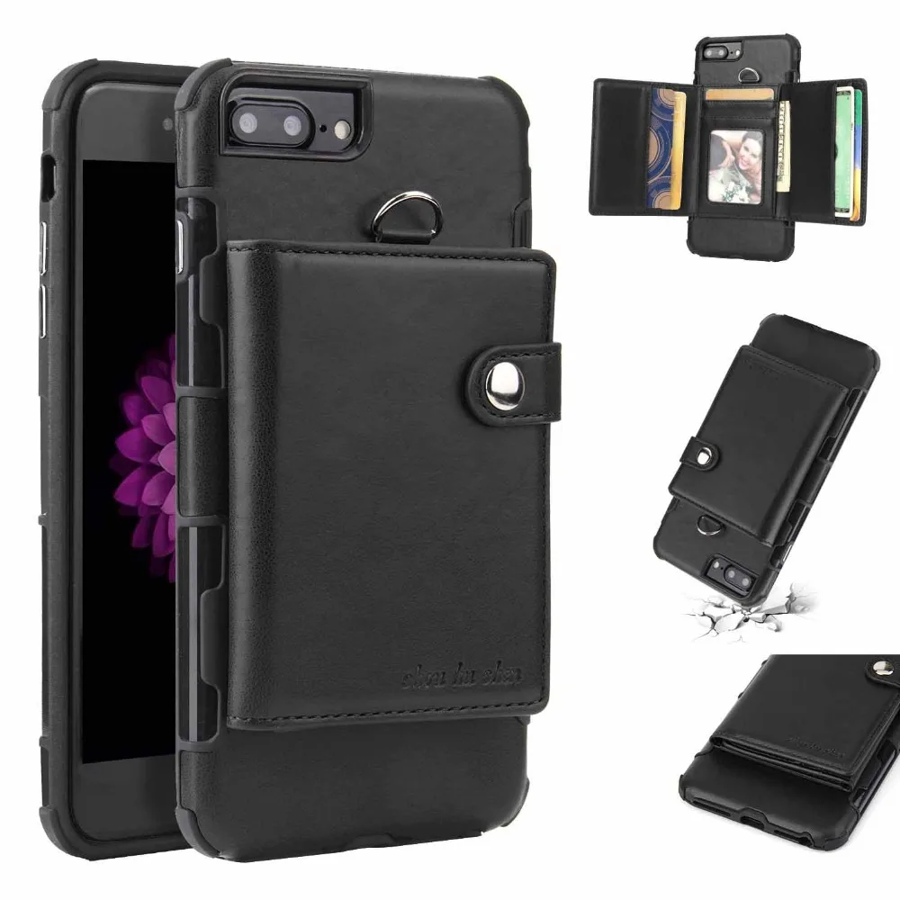 Flip Wallet Case for iPhone 8 Plus 7 Fashion Leather with Card Holder Phone Cover Funda Capa | Мобильные телефоны и