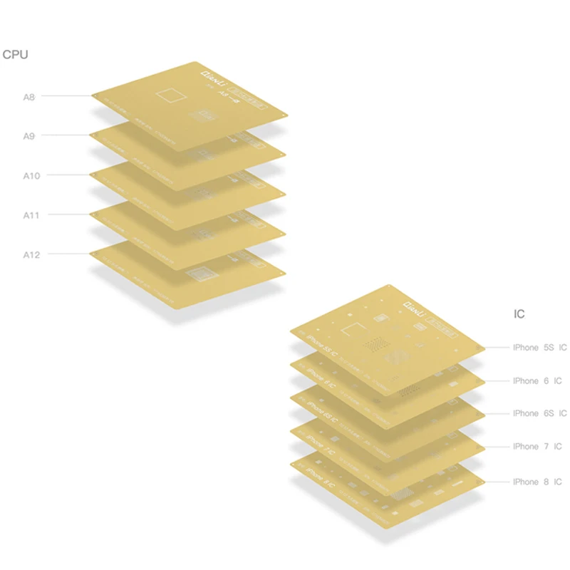 Qianli 3D cpu набор трафаретов для пайки BGA Оловянная сетка для припоя нагревательный шаблон для A12 A11 A10 A9 A8 ремонт материнской платы