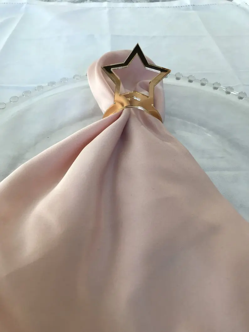 20pcs per Lot Acrylic Star Design Napkin Ring for Wedding Reception Gifts Holiday Banquet Dinner Christmas Table Decoration | Дом и сад