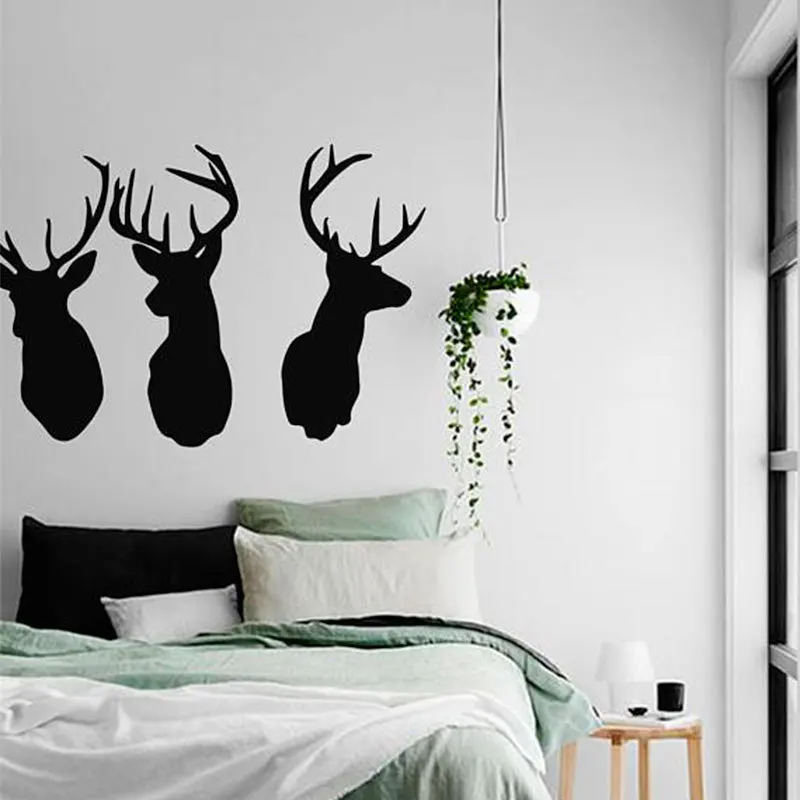 

Removable Three Deer Head Animal Decoration Vinyl Wall Paper Decal Art Sticker 3367 Decor Mural Poster Free Shipping