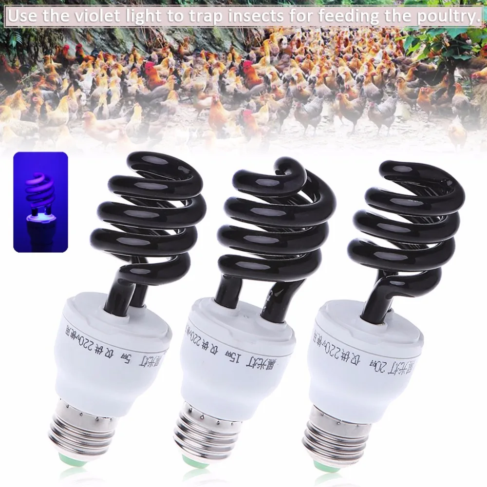HNGCHOIGE E27 5/15/20W UV Ultraviolet Fluorescent Blacklight CFL Light Bulb Lamp 220V 300 ~ 400nm | Лампы и освещение