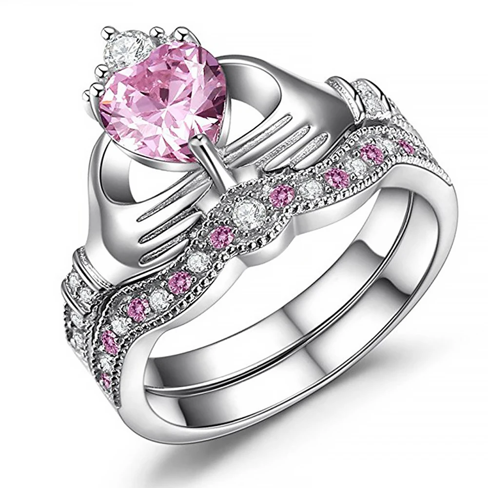 Женское кольцо свадебное сердце Crystal Crown Кольца для Для женщин Обручение подвеска