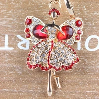 angel girl butterfly cute crystal rhinestone charm pendant purse bag car key ring chain creative wedding party christmas gift