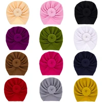 new 10pcslot round ball kids turban hat knot newborn beanie caps baby headwear hair accessories birthday gift photo props