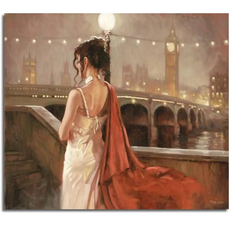 Diamond Embroidery The Beautiful Girl Mosaic Painting Night Of London Pictures Crystals And Home Decoration hobby | Дом и сад