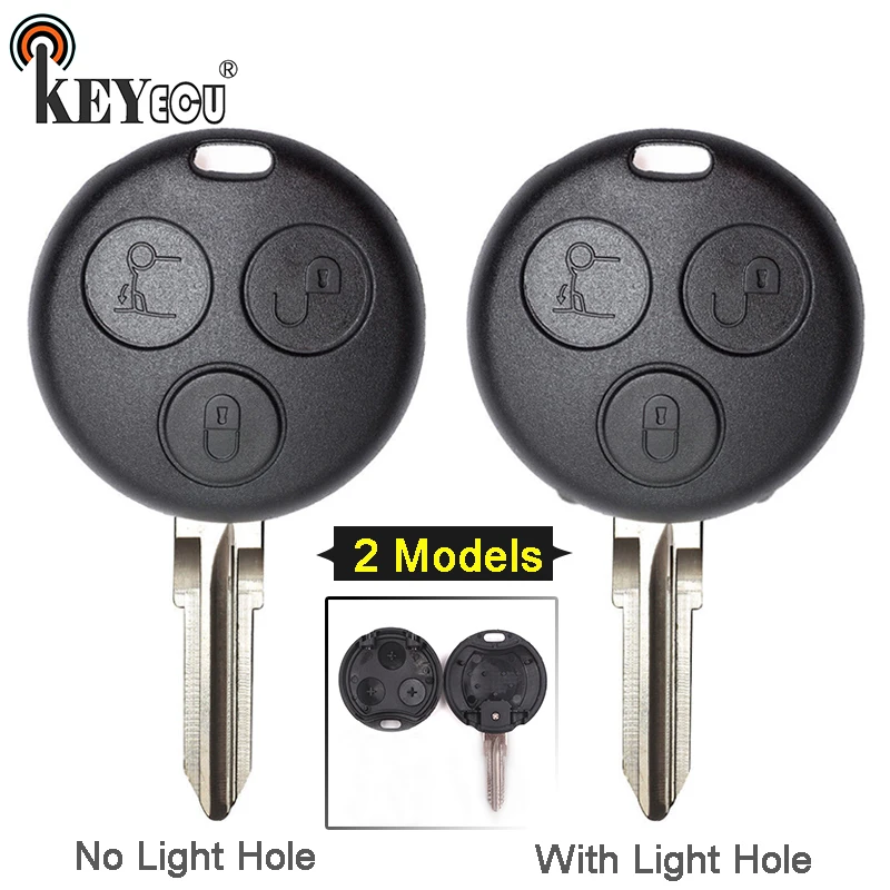 KEYECU 10x для Mercedes Benz Smart Fortwo 450 Forfour 451 Roadstar в ассортименте 3 корпус ключей на кнопке