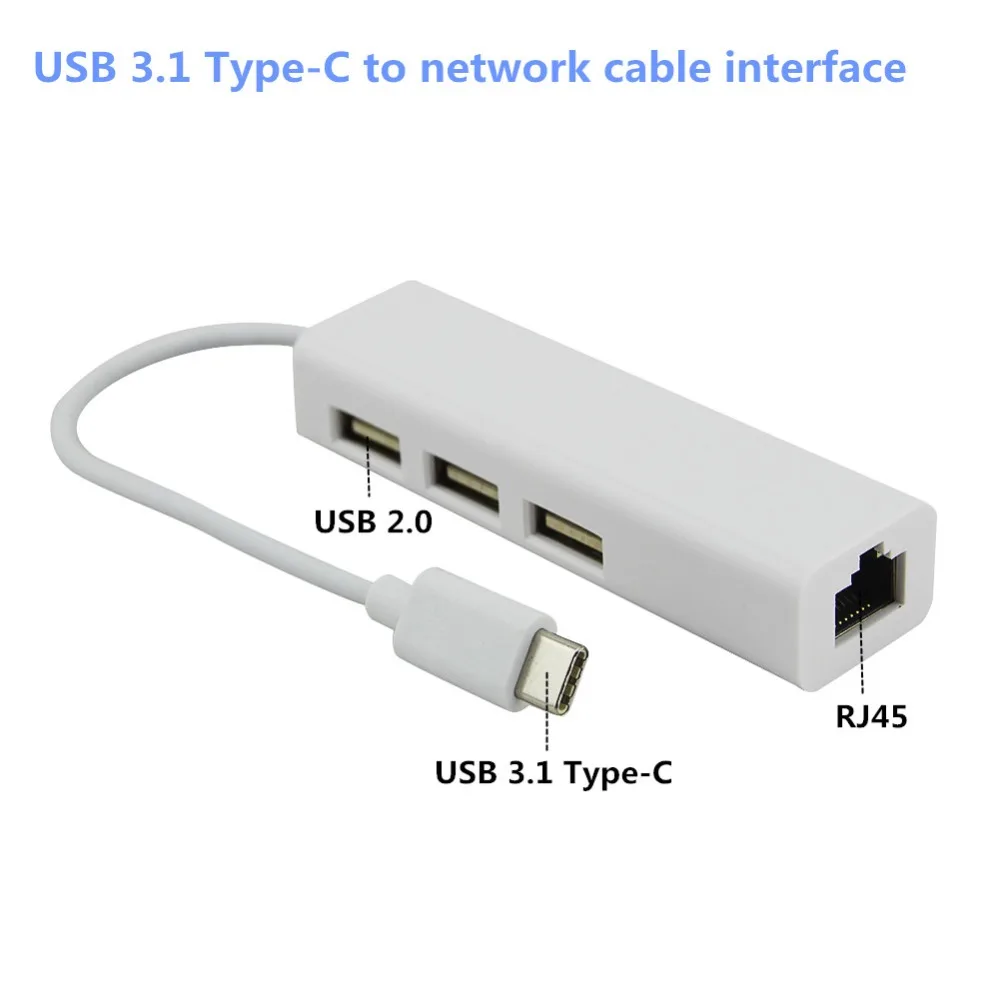 USB 3 1 Type C концентратор порта сплиттер с Ethernet адаптер RJ45 Lan Сетевой для смартфонов