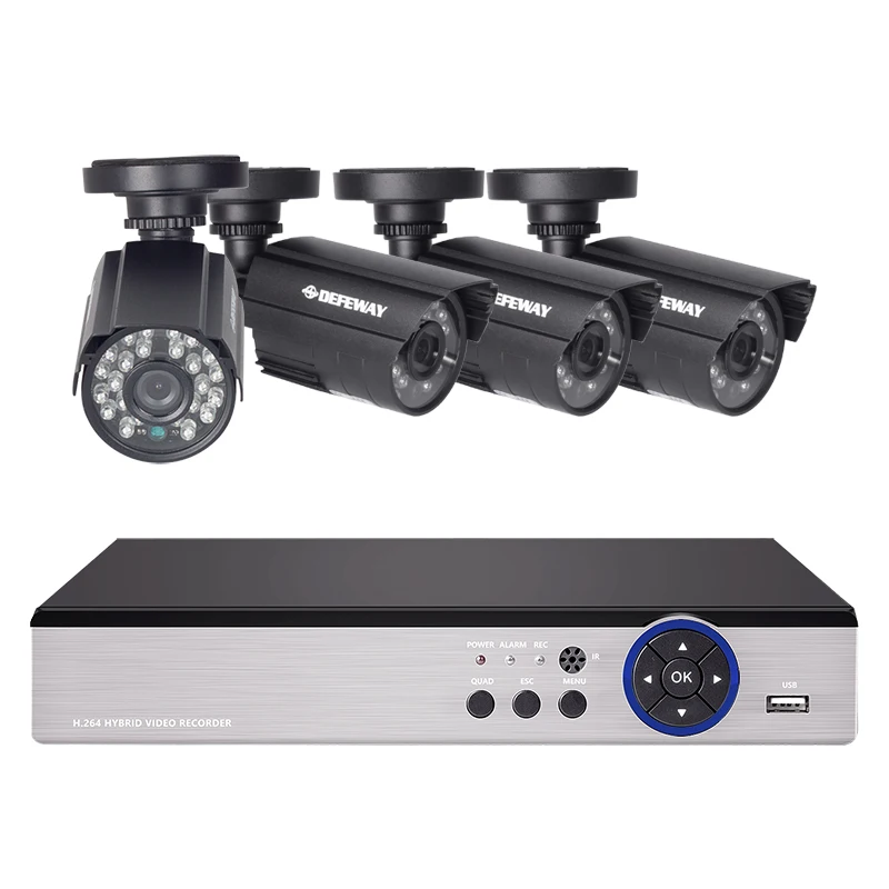 Камера видеонаблюдения DEFEWAY HD 1080N P2P 8 каналов 4 шт. инфракрасная система ночного