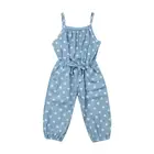 Комбинезон для маленьких девочек, комбинезон с волнистыми нагрудниками для маленьких девочек, джинсовые брюки, комплекты одежды Ouifit